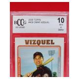 2005 Topps Baseball Omar Vizquel Rookie Card #409 Mint Beckett 10