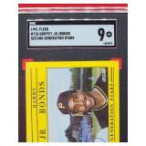 1991 Fleer Baseball Ken Griffey Jr / Barry Bonds Second Generation Stars Card #710 Mint SGC 9