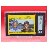 1991 Fleer Baseball Ken Griffey Jr / Barry Bonds Second Generation Stars Card #710 Mint SGC 9