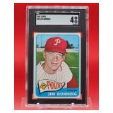 1965 Topps Baseball Jim Bunning Card #20 Very Good-Excellent SGC 4