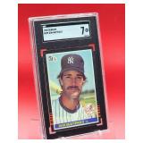 1985 Donruss Baseball Don Mattingly Card #295 Near Mint SGC 7