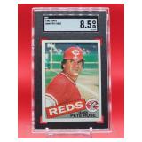 1985 Topps Baseball Pete Rose Card #600 Near Mint-Mint SGC 8.5