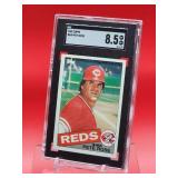 1985 Topps Baseball Pete Rose Card #600 Near Mint-Mint SGC 8.5