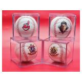 (4) Assorted MLB Commemorative Baseballs