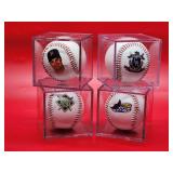 (4) Assorted MLB Commemorative Baseballs
