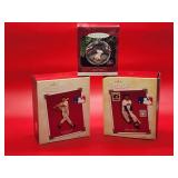 (3) Assorted HOF Players Hallmark Keepsake X-Mas Ornaments