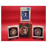 (4) Assorted HOF Players Hallmark Keepsake X-Mas Ornaments