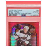 2020 Upper Deck Allure Minnesota Wild Great "Zach Parise" Red Rainbow Autographed Hockey Card # 53 PSA 8