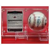 Autographed Baseball & Card & by Minnesota Twin Great "A.J. Pierzynski" with Card.