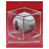 Autographed Red & Blue Stich Baseball by Minnesota Twins Great "Kent Hrbek"