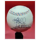 Autographed Red & Blue Stich Baseball by Minnesota Twins Great "Kent Hrbek"