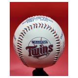 Autographed Red & Blue Stich Baseball by Minnesota Twins Great "Kent Hrbek"