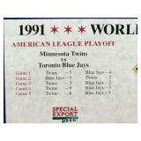 1991 World Series Minnesota Twins Championship Team Plaque
