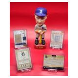 Detroit Tigers HOF Great "Ty Cobb" Bobble Head with (4) Assorted Baseball Cards