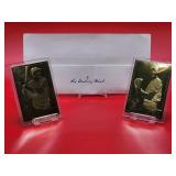 (2) Bradbury Mint 22 Karat Gold Cards of HOF Greats Featuring "Babe Ruth" & "Jim Palmer"