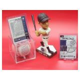 New York Yankees HOF Great "Babe Ruth" Bobble Head with (2) Baseball Cards & Commemorative Ball