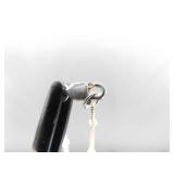 .925 Sterling Silver Inlayed Sleeping Beauty Blue Turquoise Cabochon Pendant Necklace