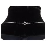 .925 Sterling Silver Blown Glass American Heart Pendant Necklace