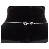 .925 Sterling Silver Hand Carved Primitive Asian Nephrite Stone Amulet Pendant Necklace