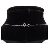 .925 Sterling Silver Pink Sapphire and Aquamarine Crystal Dangle Pendant Necklace