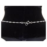 .925 Sterling Silver Rainbow Stacked Stone Crystal Energy Pendant Necklace