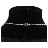 .925 Sterling Silver Amethyst Cabochon Pendant Necklace