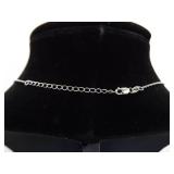 .925 Sterling Silver Pink Sapphire Crystal Solitaire Pendant Necklace