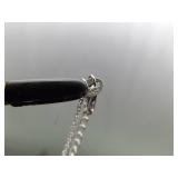 .925 Sterling Silver Pink Sapphire Crystal Solitaire Pendant Necklace