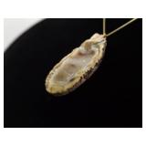 .925 Sterling Silver Geode Vermeil Pendant Necklace