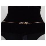 .925 Sterling Silver Rose Gold Vermeil Moss Agate Pendant Necklace