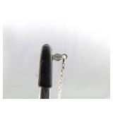 .925 Sterling Silver Reversible Eclipse Cat Agate  Pendant Necklace