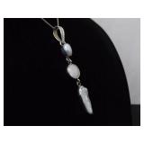 .925 Sterling Silver Baroque Pearl Pendant Necklace