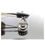 .925 Sterling Silver Infinity Heart Dancing Crystal Pendant Necklace