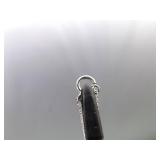 .925 Sterling Silver Crystal Hoop Necklace