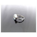 .925 Sterling Silver Navajo Opal Ring Size 6.5