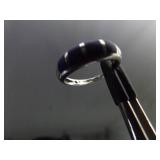 .925 Sterling Silver Inlayed Lapis Lazuli Ring Size 3