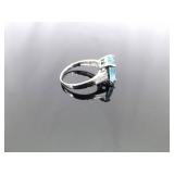 .925 Sterling Silver Topaz Ring Size 7.25