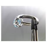 .925 Sterling Silver Topaz Ring Size 7.25