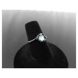 NEW .925 Sterling Silver Moonstone Crystal Ring Size 6