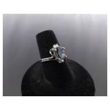 .925 Sterling Silver Mystic Quartz Crystal Ring Size 6.25