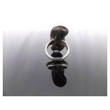 .925 Sterling Silver Inlayed Turquoise and Coral Yin Yang Ring Size 5.75