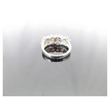 .925 Sterling Silver Multi Colored Stone Ring Size 8