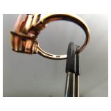 .925 Sterling Silver Rose Gold Vermeil Rainbow Crystal Ring Size 8