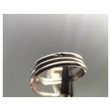 .925 Sterling Silver Amber Cabochon Calla Lilly Ring Size 5.75