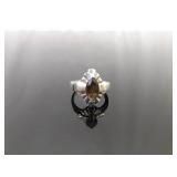 .925 Sterling Silver Marquis Cut Smokey Quartz Ring Size 6