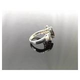 .925 Sterling Silver Marquis Cut Smokey Quartz Ring Size 6