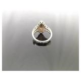 .925 Sterling Silver Marquis Cut Smokey Quartz Ring Size 6