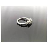 .925 Sterling Silver Diamond Accented Ring Size 7