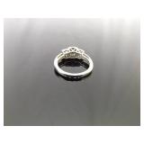 .925 Sterling Silver Diamond Accented Ring Size 7