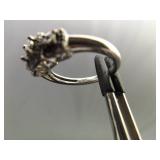 .925 Sterling Silver Diamond Accented Ring Size 7